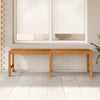 Rinie 3 Seater Garden Bench | Slatted Design | Brown Solid Teak Wood 59"