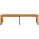 Rinie 3 Seater Garden Bench | Slatted Design | Brown Solid Teak Wood 59"