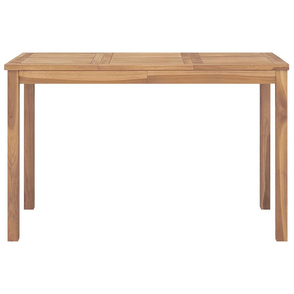 Kinara Rectangular Dining Table | Brown Solid Teak Wood 47"