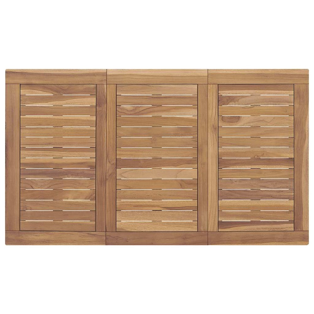 Kinara Rectangular Dining Table | Brown Solid Teak Wood 47"