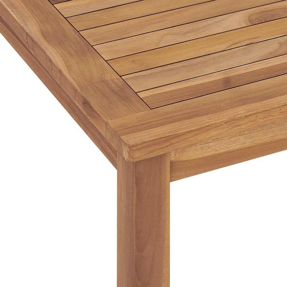 Kinara Rectangular Dining Table | Brown Solid Teak Wood 47"