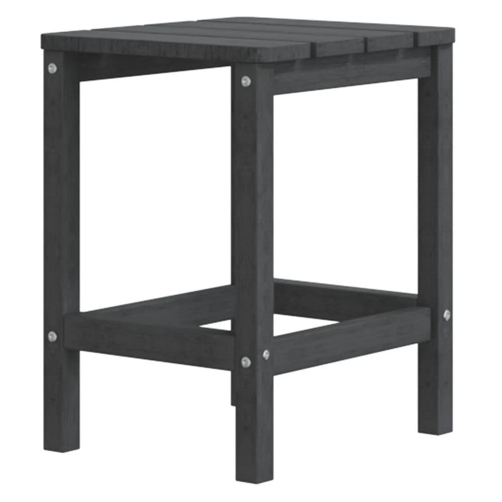 Silva Square Outdoor Table with Steel Accents | Anthracite HDPE 15"