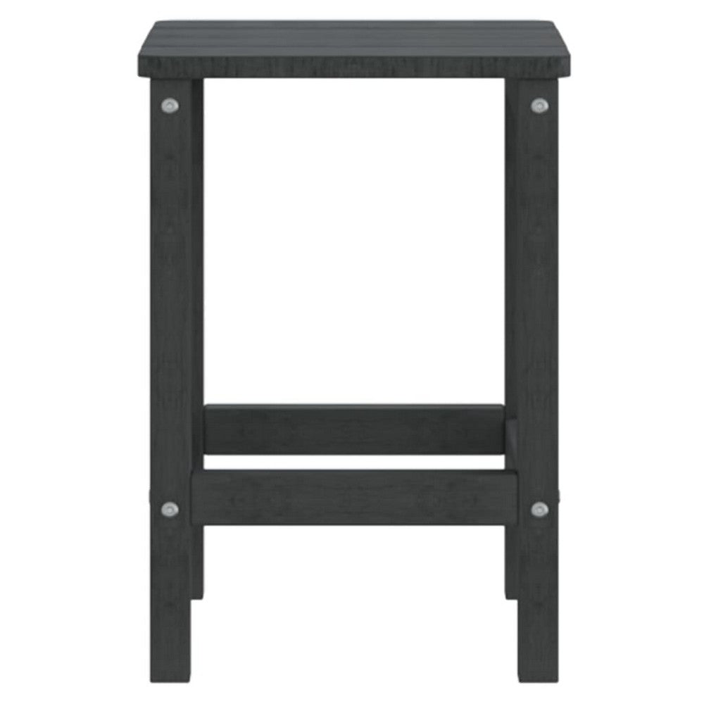 Silva Square Outdoor Table with Steel Accents | Anthracite HDPE 15"