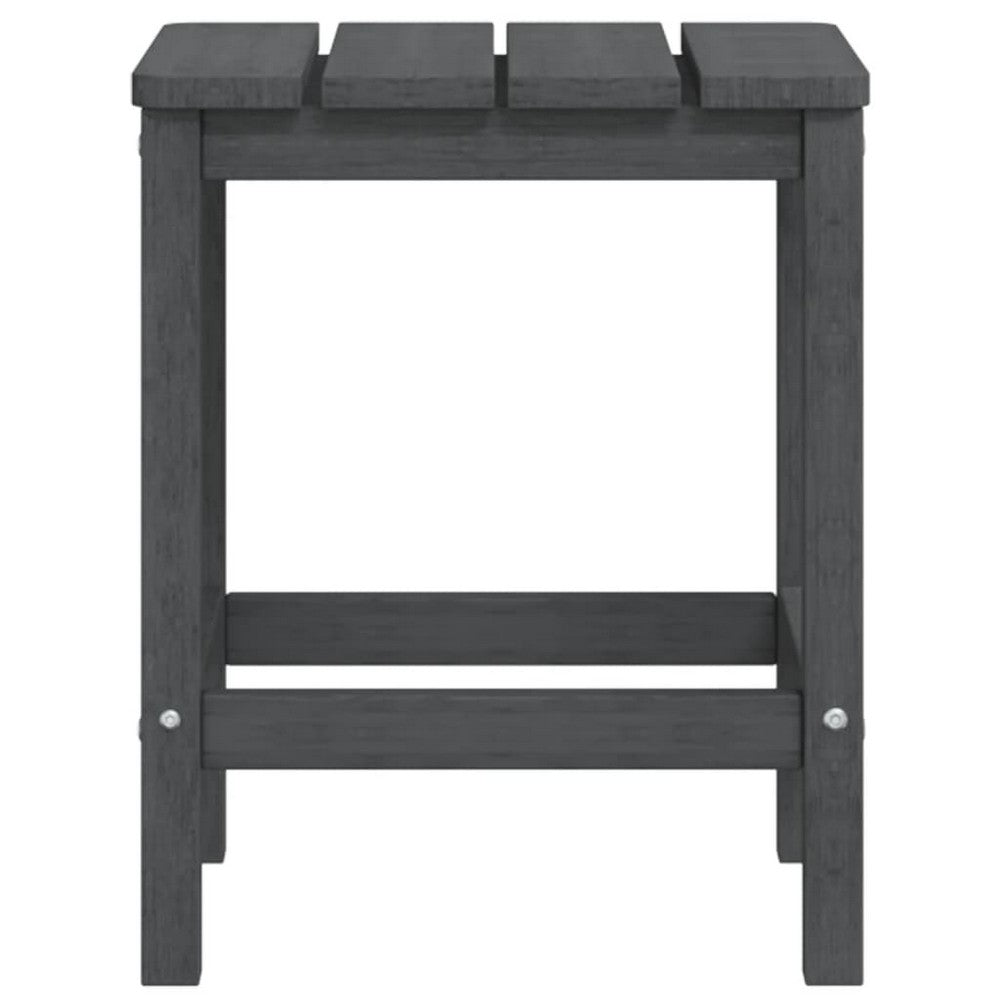 Silva Square Outdoor Table with Steel Accents | Anthracite HDPE 15"
