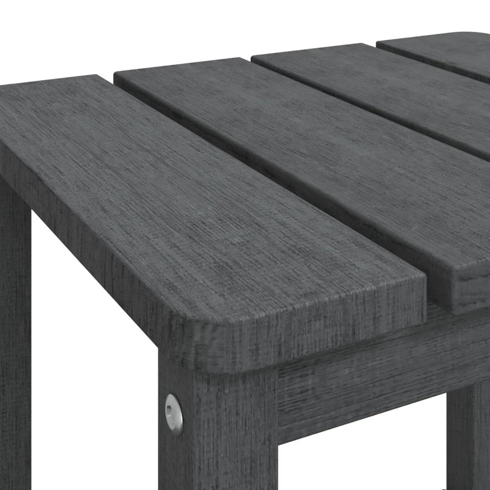 Silva Square Outdoor Table with Steel Accents | Anthracite HDPE 15"