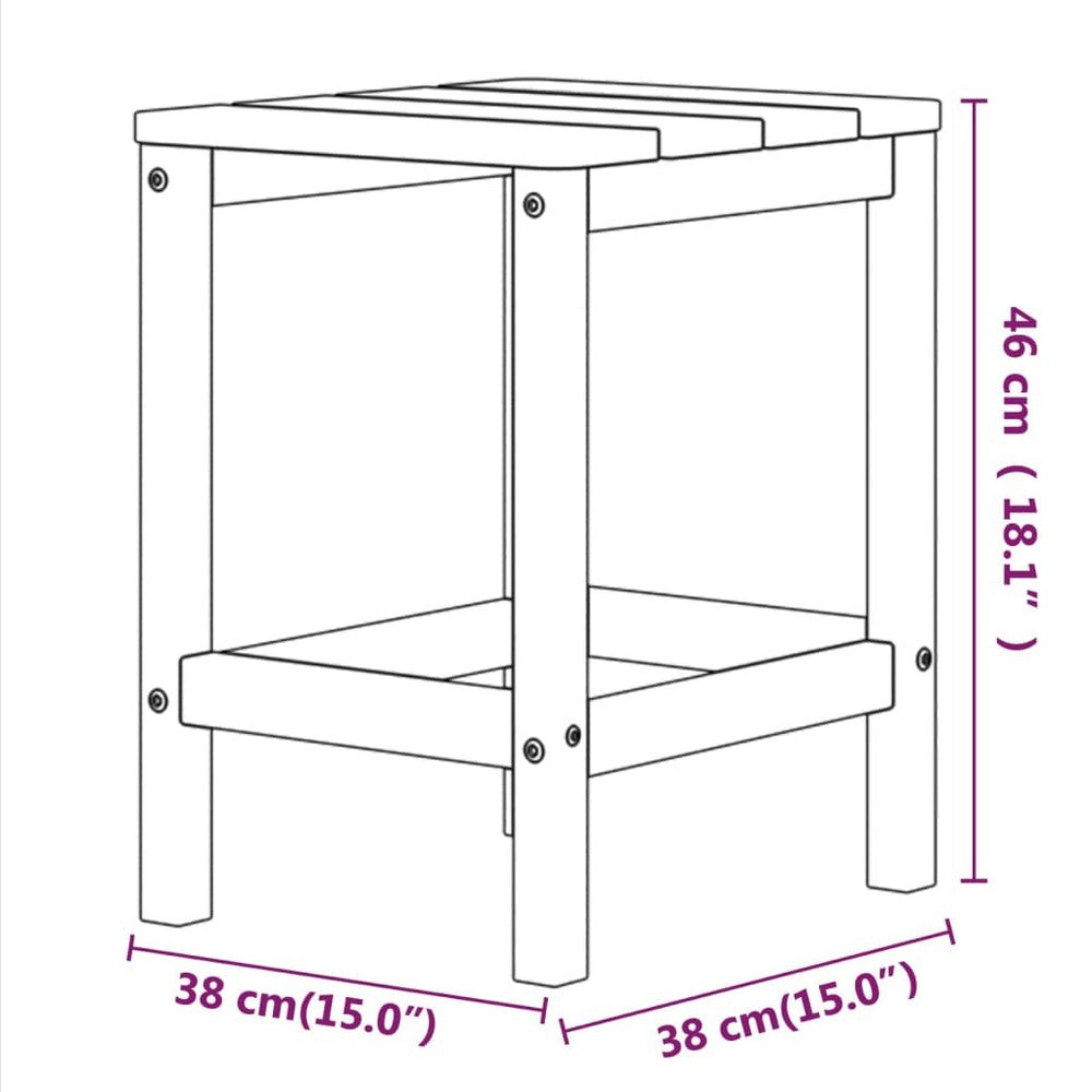Silva Square Outdoor Table with Steel Accents | Anthracite HDPE 15"