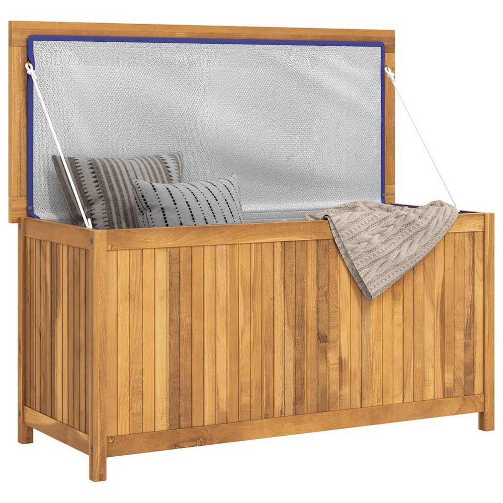 Sayra Outdoor Storage Box with Oiled Finish | Brown Solid Teak Wood 45"