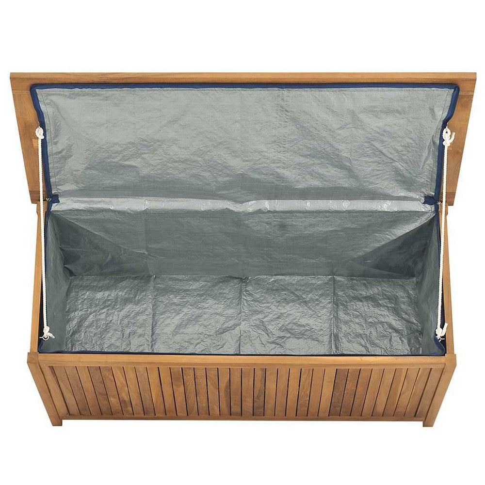 Sayra Outdoor Storage Box with Oiled Finish | Brown Solid Teak Wood 45"