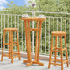 Danny Round Garden Bar Table with Cross Base | Brown Solid Acacia Wood 41"