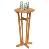 Danny Round Garden Bar Table with Cross Base | Brown Solid Acacia Wood 41"