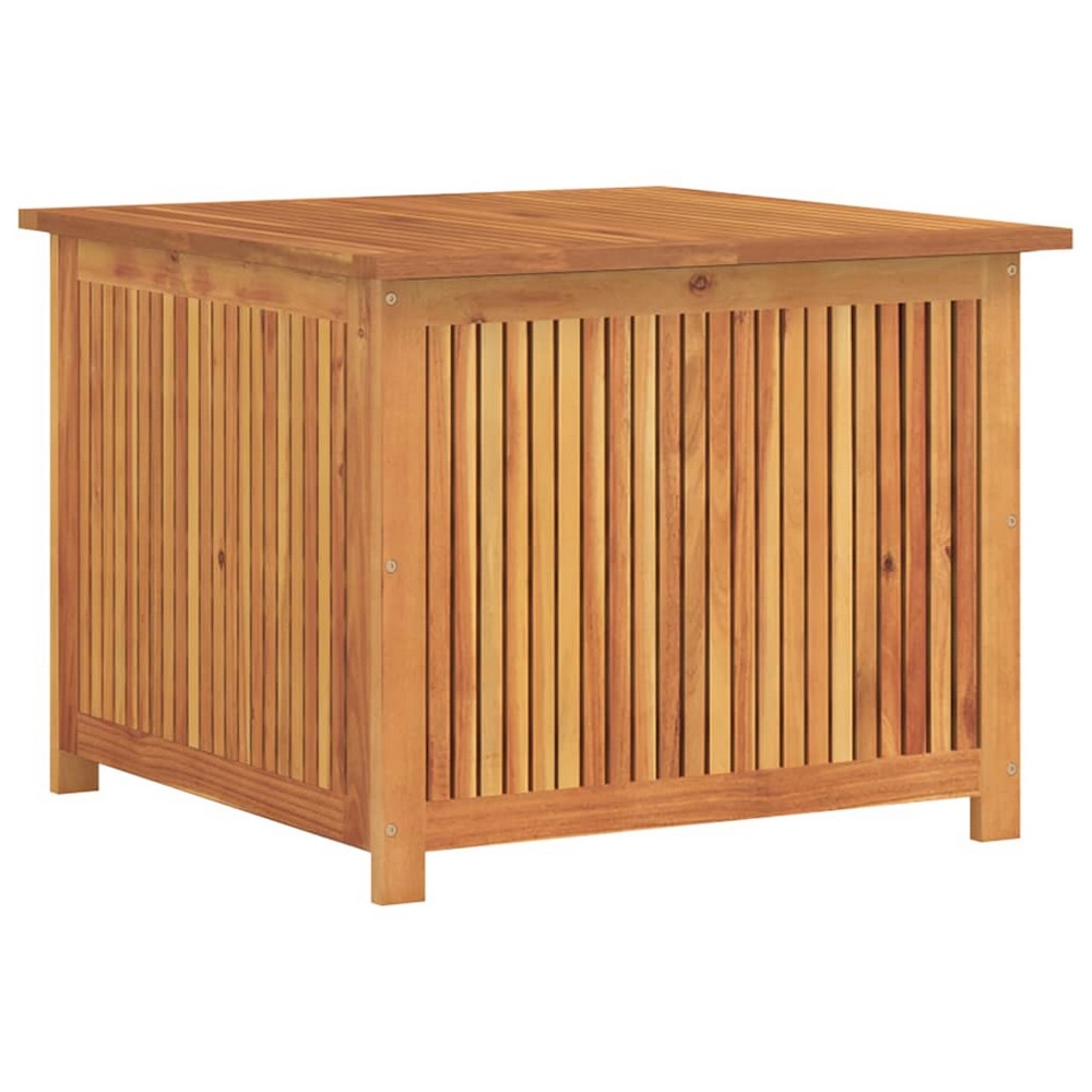 Inaya Square Outdoor Storage Box | Oiled Natural Acacia Wood 30"