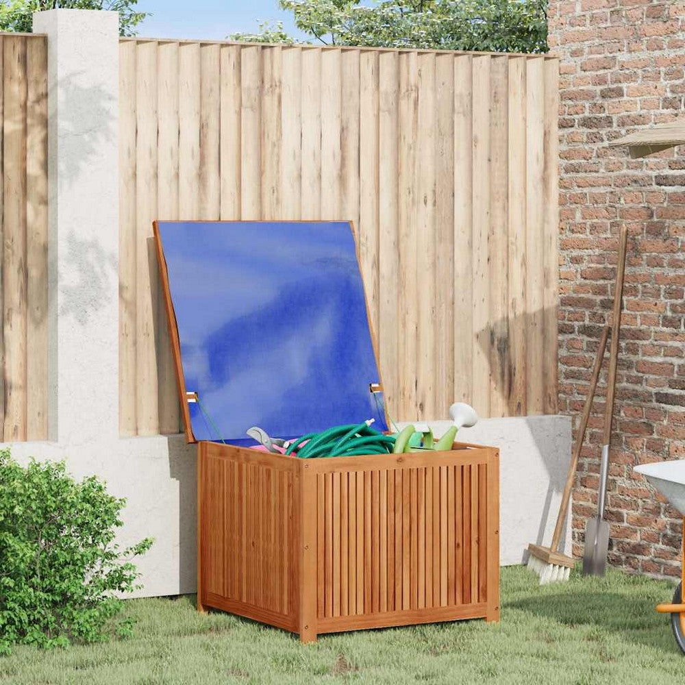 Inaya Square Outdoor Storage Box | Oiled Natural Acacia Wood 30"