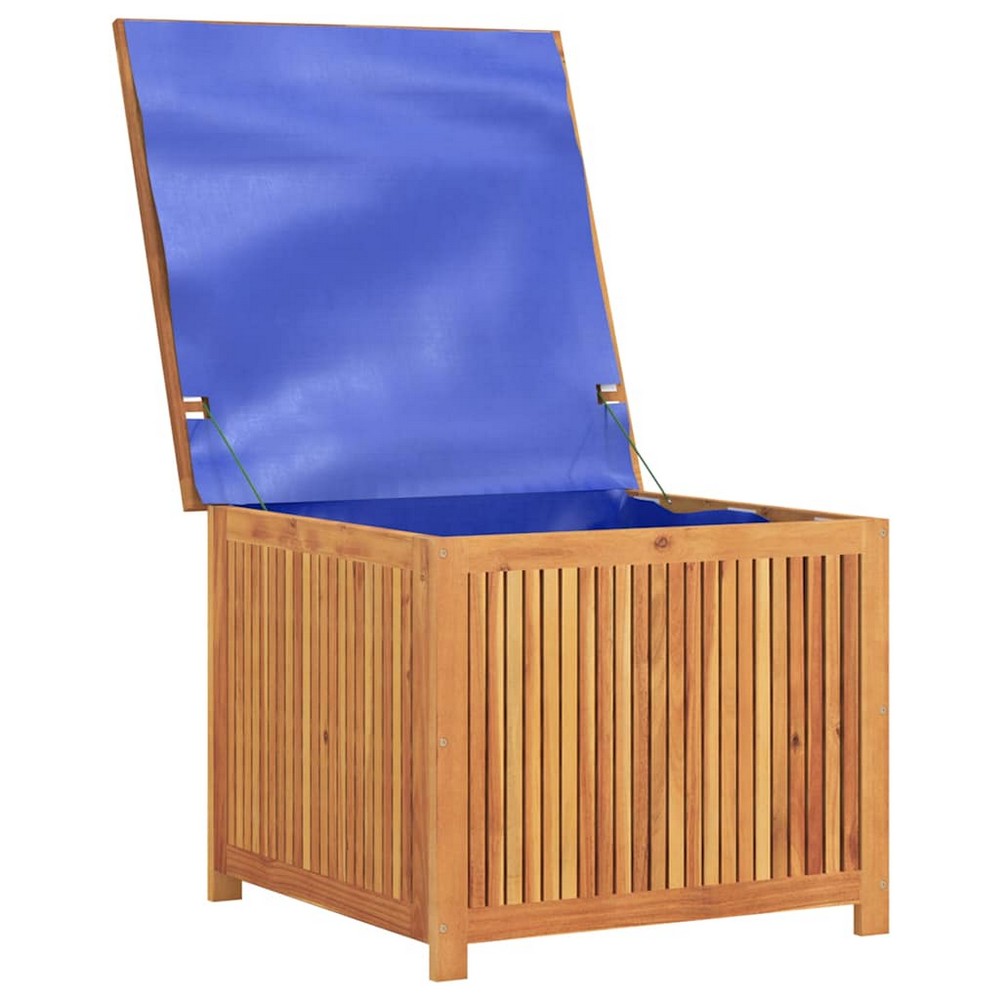 Inaya Square Outdoor Storage Box | Oiled Natural Acacia Wood 30"