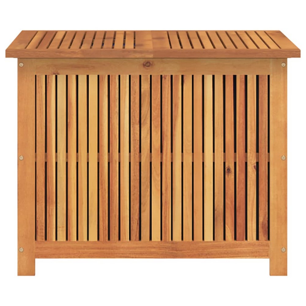 Inaya Square Outdoor Storage Box | Oiled Natural Acacia Wood 30"
