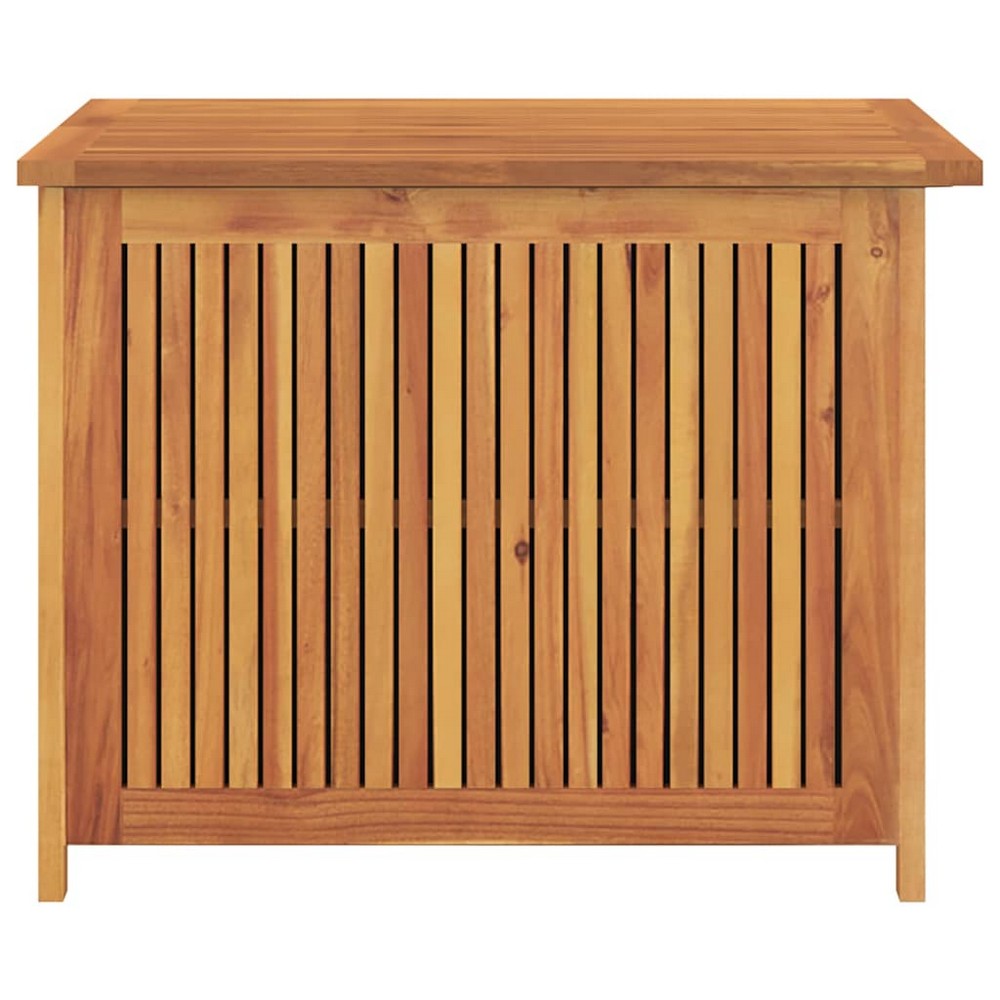 Inaya Square Outdoor Storage Box | Oiled Natural Acacia Wood 30"