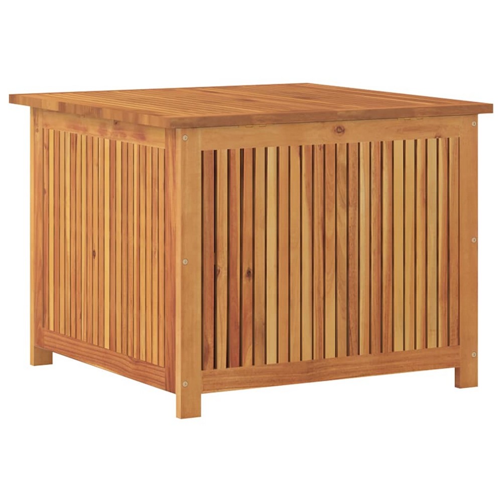 Inaya Square Outdoor Storage Box | Oiled Natural Acacia Wood 30"