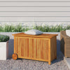Manny Rectangular Outdoor Storage Box with Wheels | Natural Acacia Wood 35"