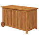 Manny Rectangular Outdoor Storage Box with Wheels | Natural Acacia Wood 35"
