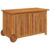 Manny Rectangular Outdoor Storage Box with Wheels | Natural Acacia Wood 35"