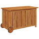 Manny Rectangular Outdoor Storage Box with Wheels | Natural Acacia Wood 35"