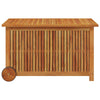 Manny Rectangular Outdoor Storage Box with Wheels | Natural Acacia Wood 35"