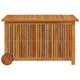 Manny Rectangular Outdoor Storage Box with Wheels | Natural Acacia Wood 35"
