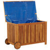 Manny Rectangular Outdoor Storage Box with Wheels | Natural Acacia Wood 35"