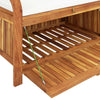 Dave Garden Storage Bench | Brown Acacia Wood | Cream-White Polyester 36"