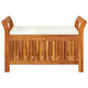 Dave Garden Storage Bench | Brown Acacia Wood | Cream-White Polyester 36"
