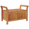 Dave Garden Storage Bench | Brown Acacia Wood | Cream-White Polyester 36"