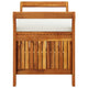 Dave Garden Storage Bench | Brown Acacia Wood | Cream-White Polyester 36"