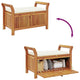 Dave Garden Storage Bench | Brown Acacia Wood | Cream-White Polyester 36"