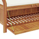 Dave Garden Storage Bench | Brown Acacia Wood | Cream-White Polyester 50"