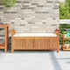 Dave Garden Storage Bench | Brown Acacia Wood | Cream-White Polyester 50"