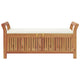 Dave Garden Storage Bench | Brown Acacia Wood | Cream-White Polyester 50"