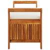 Dave Garden Storage Bench | Brown Acacia Wood | Cream-White Polyester 50"