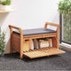 Dave Garden Storage Bench | Brown Acacia Wood | Dark Gray Polyester 36"