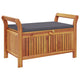 Dave Garden Storage Bench | Brown Acacia Wood | Dark Gray Polyester 36"