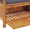 Dave Garden Storage Bench | Brown Acacia Wood | Dark Gray Polyester 36"