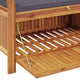 Dave Garden Storage Bench | Brown Acacia Wood | Dark Gray Polyester 36"