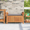 Dave Garden Storage Bench | Brown Acacia Wood | Dark Gray Polyester 36"