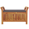 Dave Garden Storage Bench | Brown Acacia Wood | Dark Gray Polyester 36"