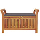 Dave Garden Storage Bench | Brown Acacia Wood | Dark Gray Polyester 36"
