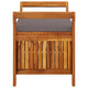 Dave Garden Storage Bench | Brown Acacia Wood | Dark Gray Polyester 36"
