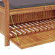 Dave Garden Storage Bench | Brown Acacia Wood | Dark Gray Polyester 50"