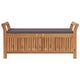 Dave Garden Storage Bench | Brown Acacia Wood | Dark Gray Polyester 50"