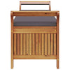 Dave Garden Storage Bench | Brown Acacia Wood | Dark Gray Polyester 50"