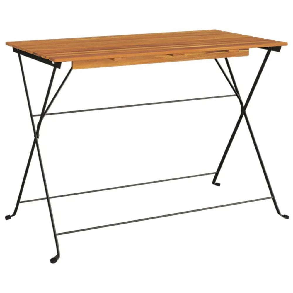 vidaXL Folding Bistro Table 39.4"x21.3"x28" Solid Wood Acacia and Steel