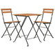 vidaXL 3 Piece Folding Bistro Set Solid Wood Teak and Steel