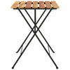 vidaXL Folding Bistro Table 21.7"x21.3"x28" Solid Wood Teak and Steel